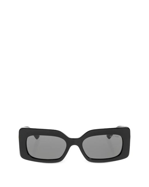 Jimmy Choo Gray Rectangle-Frame Sunglasses
