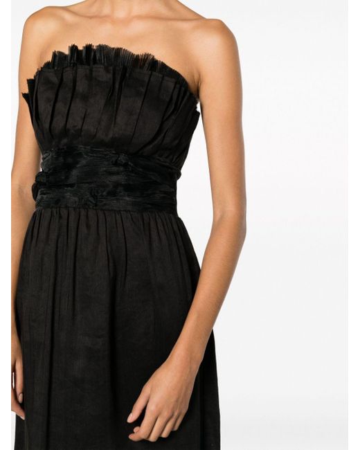 Aje. Black Strapless Knot-detail Midi Dress