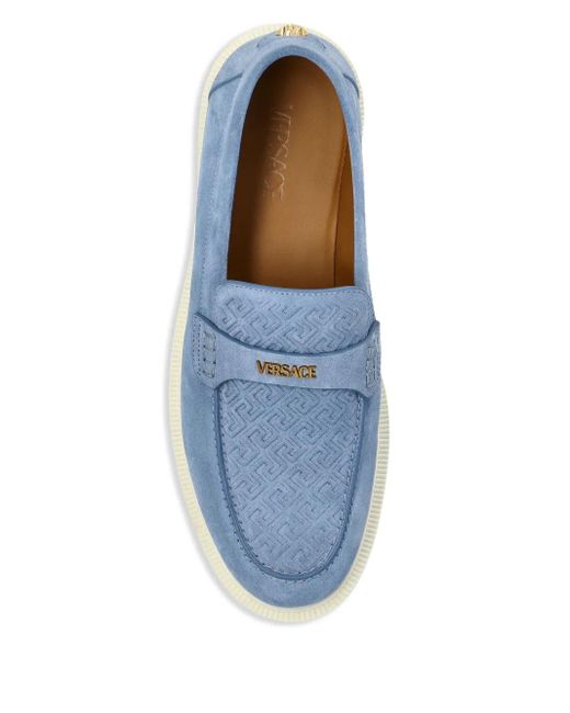 Versace Blue Suede Loafers for men