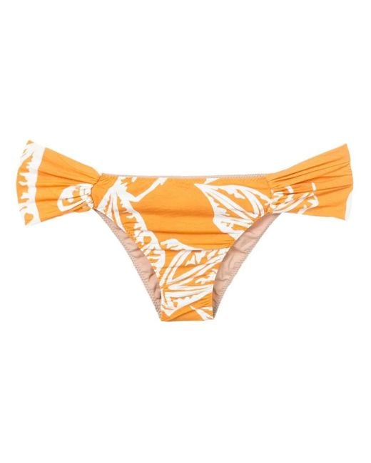 Clube Bossa Orange Leaf-Print Bikini-Bottoms
