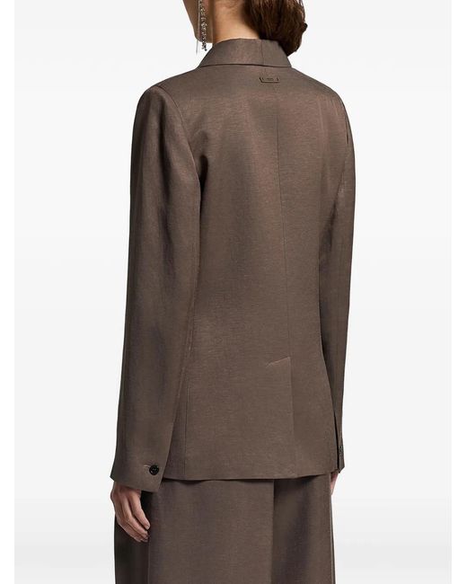 Peserico Brown Twill Single-Breasted Blazer