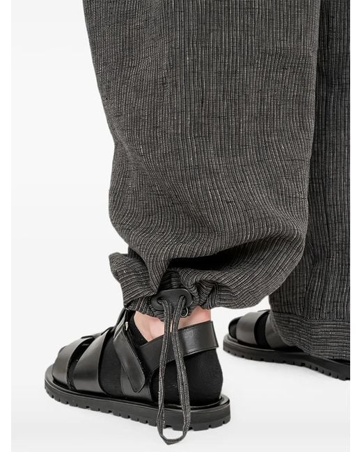 Jan Jan Van Essche Gray Pantalon Ample À Design Plissé for men