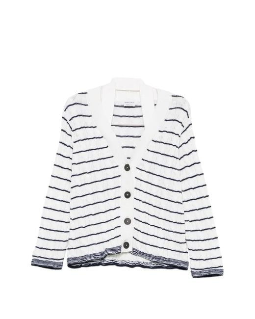 McQueen White Striped Cardigan