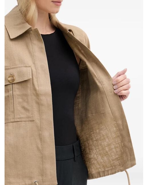 Mos Mosh Natural Ginah Embroidered Drawstring-Hem Shirt