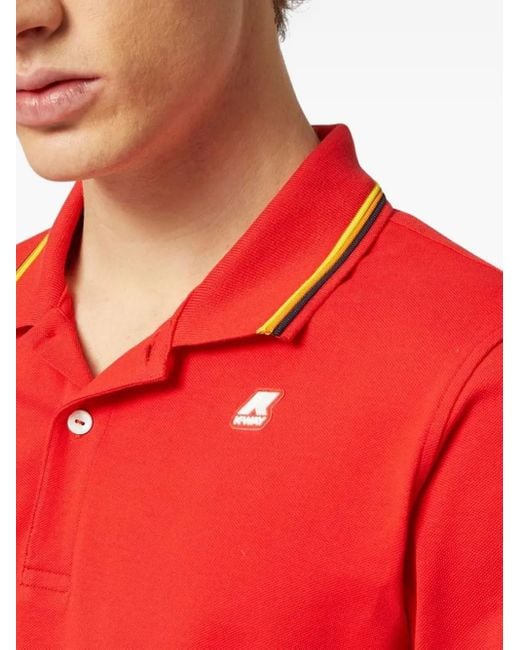 K-Way Red Tipped-Collar Polo Shirt for men
