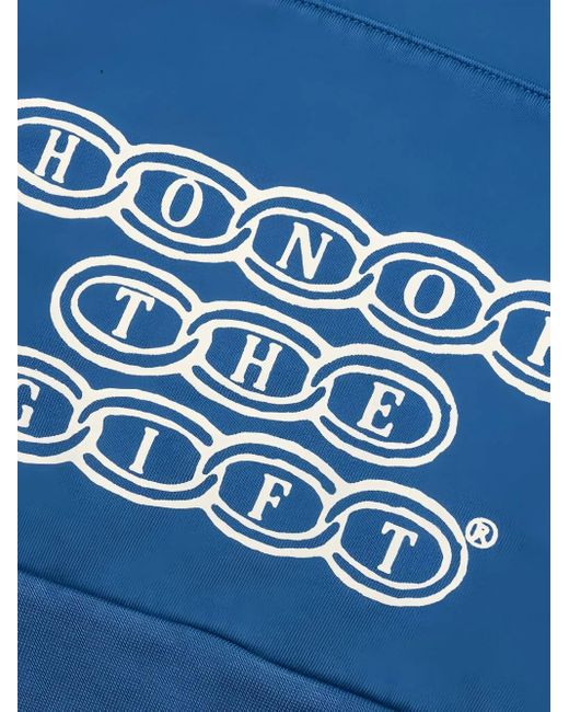 Honor The Gift Blue Chainlink-Logo Hoodie for men