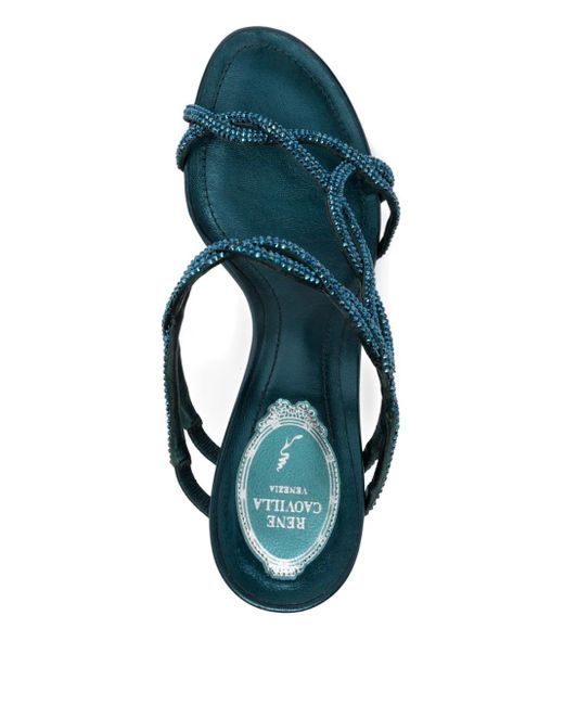 Rene Caovilla Blue 80Mm Braid Sandals
