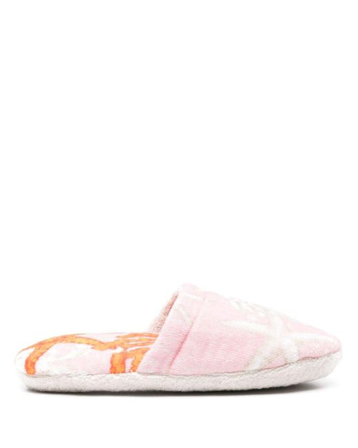 Versace Pink Barocco De La Mer Bath Slippers