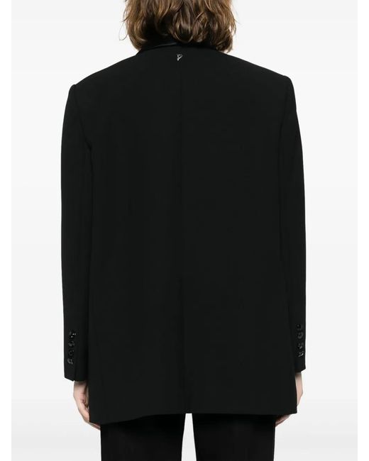 Dondup Black Single-Breast Virgin Wool-Blend Jacket