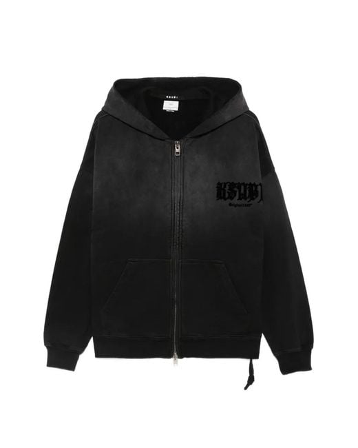 Ksubi Black Kstudio Ekcess Logo-Print Zip-Up Hoodie for men