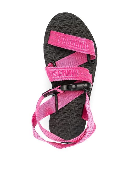 moschino logo strap sandals