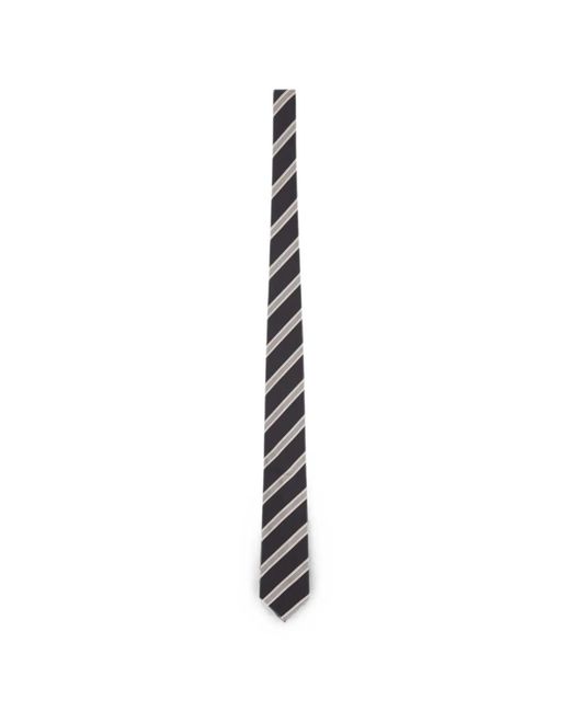 Lardini White Striped Silk Tie for men
