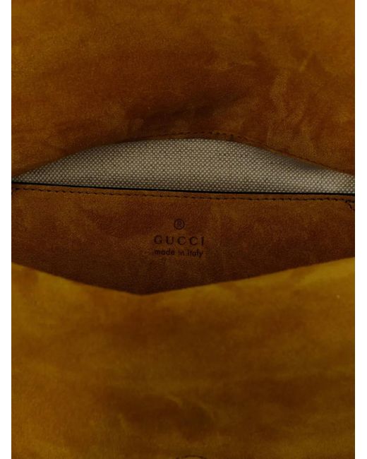 Gucci Brown Medium Gg Embossed Leather Shoulder Bag