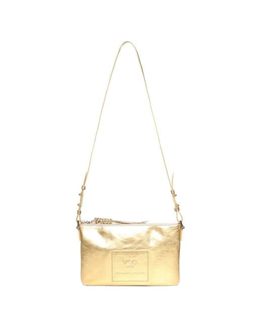 V73 Metallic Logo-Patch Shoulder Bag