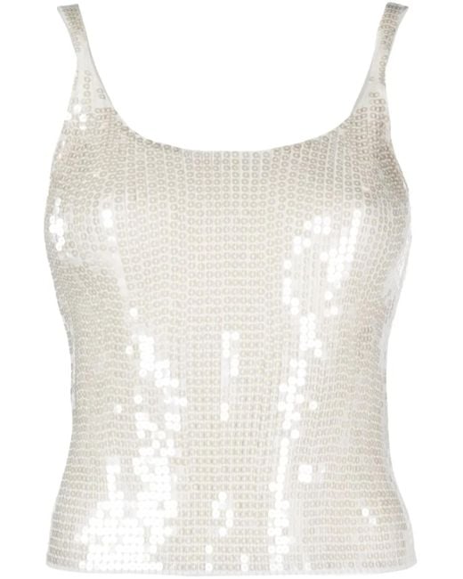Alexander Wang White Sequinned Tank Top