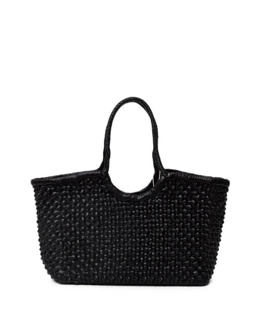 Borsa Tote Nantucket Cactus Weave di Dragon Diffusion in Black