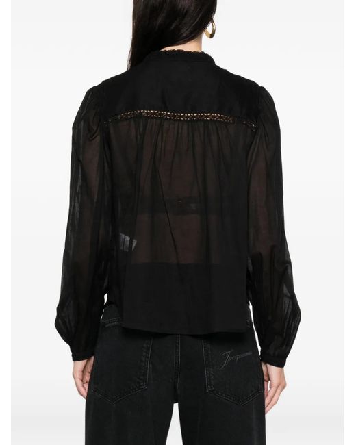 Isabel Marant Black Greicy Lace-Panel Top
