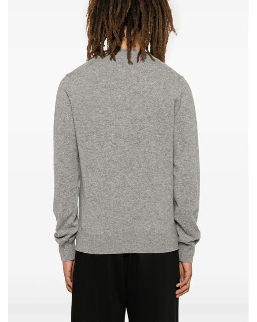 COMME DES GARÇONS PLAY Gray Double Heart-Patch Sweater