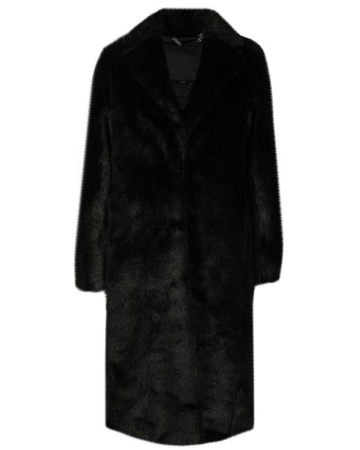 Philipp Plein Slogan-print Faux-fur Coat in Black | Lyst