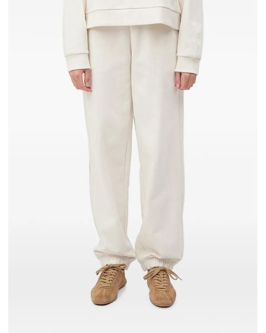HUGO White Nuembrie B Relaxed-Fit Cotton Joggers With Embroidered-Logo