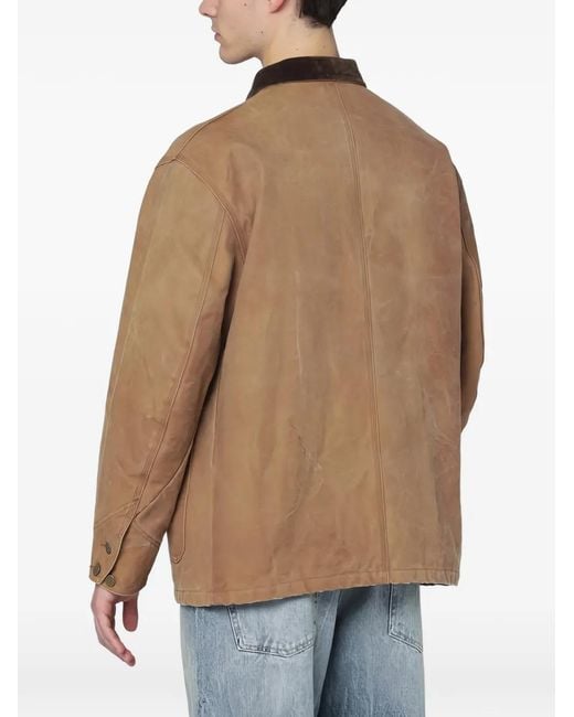 Needles Brown Patch-Pocket Shirt Jacket for men