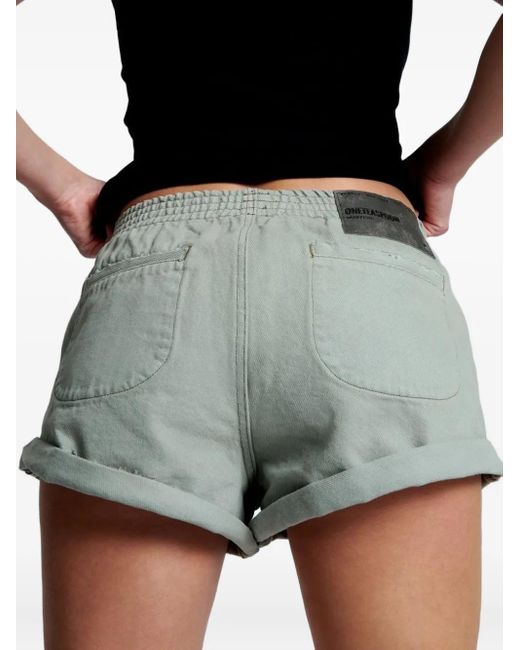 One Teaspoon Black Elasticated Shorts