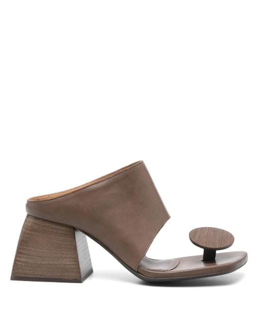 Uma Wang Brown Stone Mules 70Mm