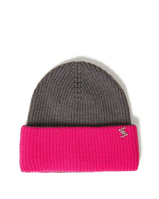 Twinset Pink Beanie Mit Gerippter Krempe