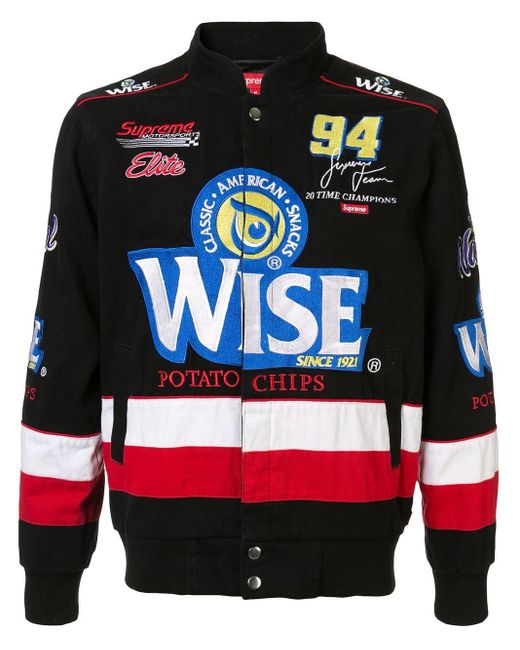 Supreme Black Wise Racing Jacket for men
