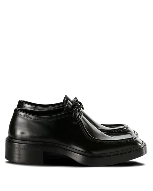 Saint Laurent Black Lace-Up Leather Derby Shoes for men