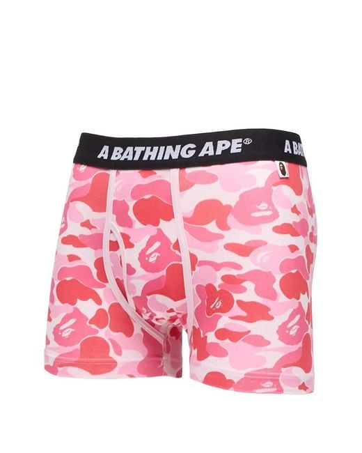 A Bathing Ape Pink Abc Camo Boxers for men