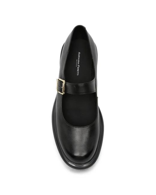 ADRIANNA FERETTI White Buckle-Strap Leather Pumps