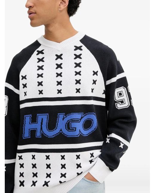 メンズ HUGO ラグランスリーブ セーター Blue