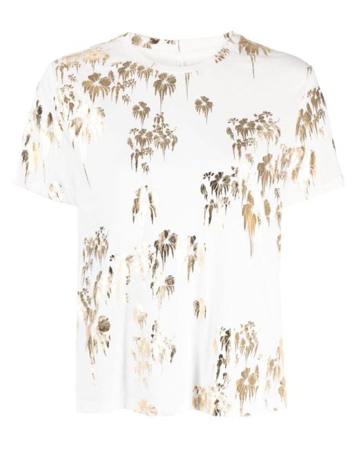 Cynthia Rowley White T-Shirt mit Blumen-Print