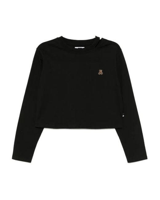 Izzue Black Besticktes T-Shirt Mit Cut-Out