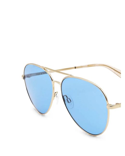 Rag & Bone Blue Double-Bridge Pilot-Frame Sunglasses