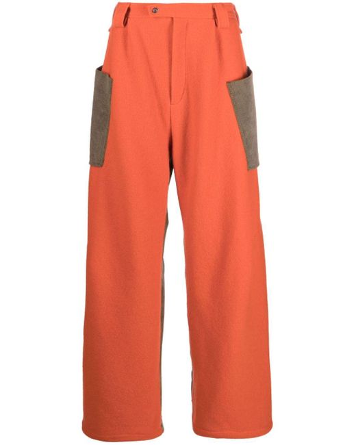 Kiko Kostadinov Orange Meno Panelled Wide-leg Trousers for men