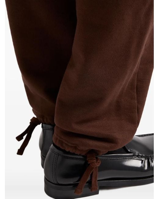Prada Brown Drawstring-Hem Cotton Trousers for men