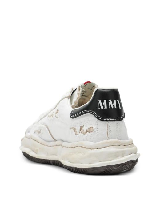 Maison Mihara Yasuhiro White Blakey Og Sole Ripped Lace-Up Sneakers for men