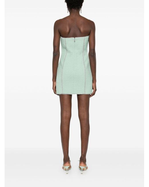 ROTATE BIRGER CHRISTENSEN Green Bouclé Mini Dress