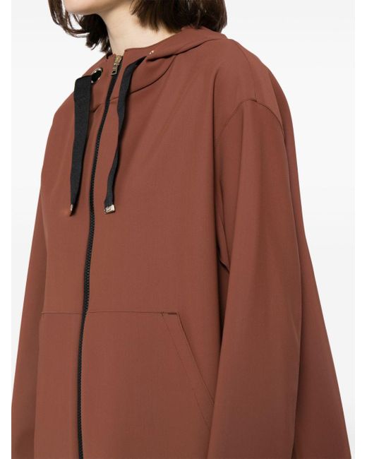 Herno Brown Zip-up Hooded Jacket