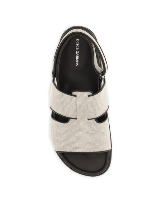 Dolce & Gabbana White Dg-Detail Sandals for men