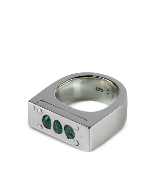 Anillo Plate con esmeralda Parts Of 4 de color Gray