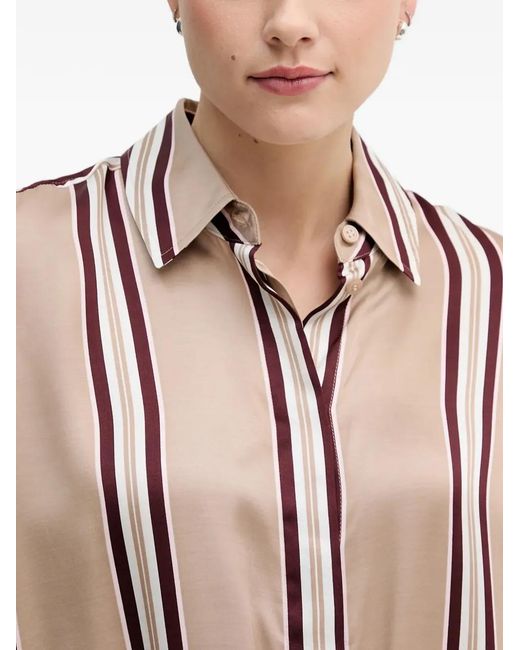 MARC AUREL Natural Striped Button-Up Shirt