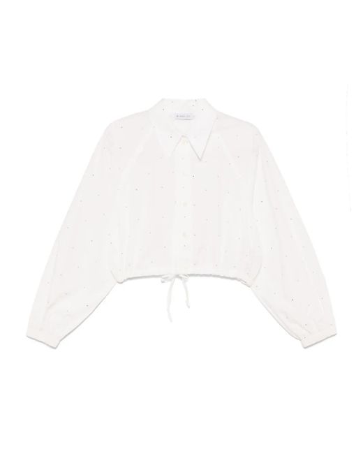 Manuel Ritz White Rhinestone-Embellished Shirt