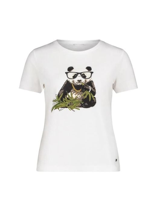 BETTY&CO White Panda-Print Crew-Neck T-Shirt