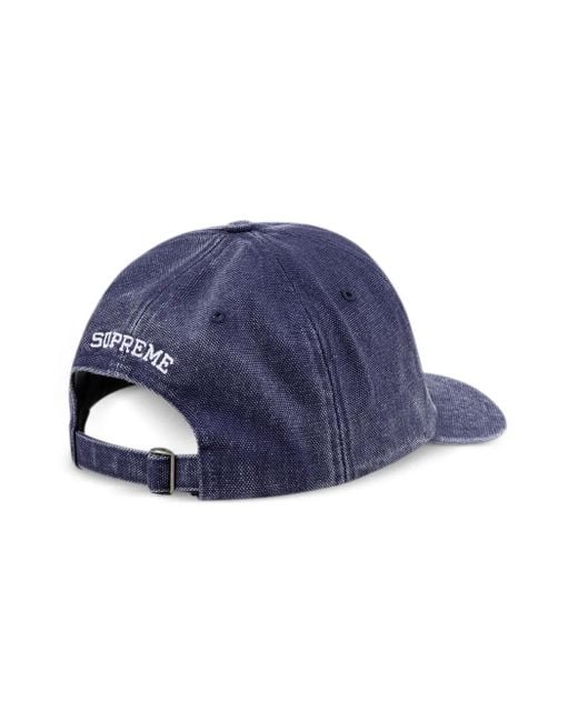 Supreme Blue Embroidered Logo Adjustable Baseball Cap for men