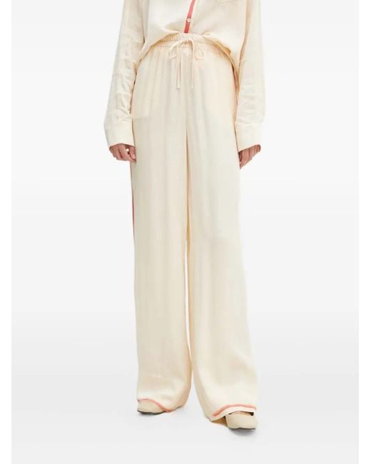 Stine Goya Natural Stripe-detail Drawstring Track Pants