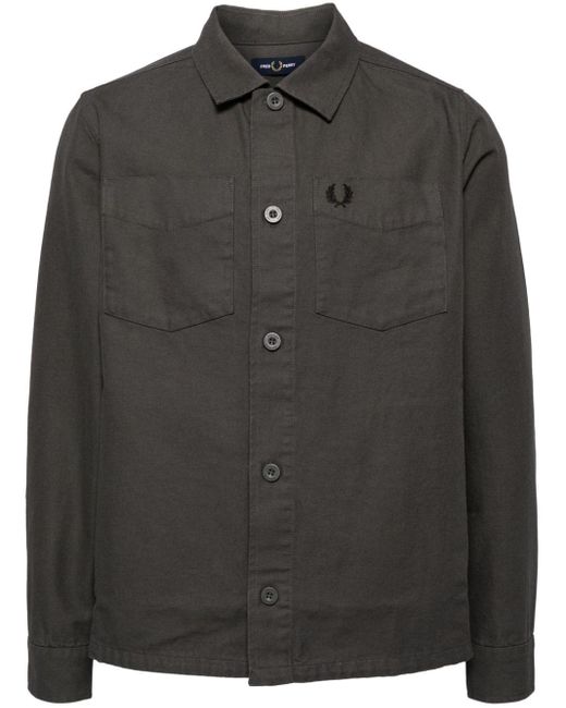 Fred Perry Black Canvas Overshirt for men