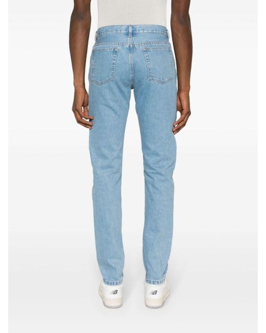 A.P.C. Blue Slim-cut Cotton Jeans for men